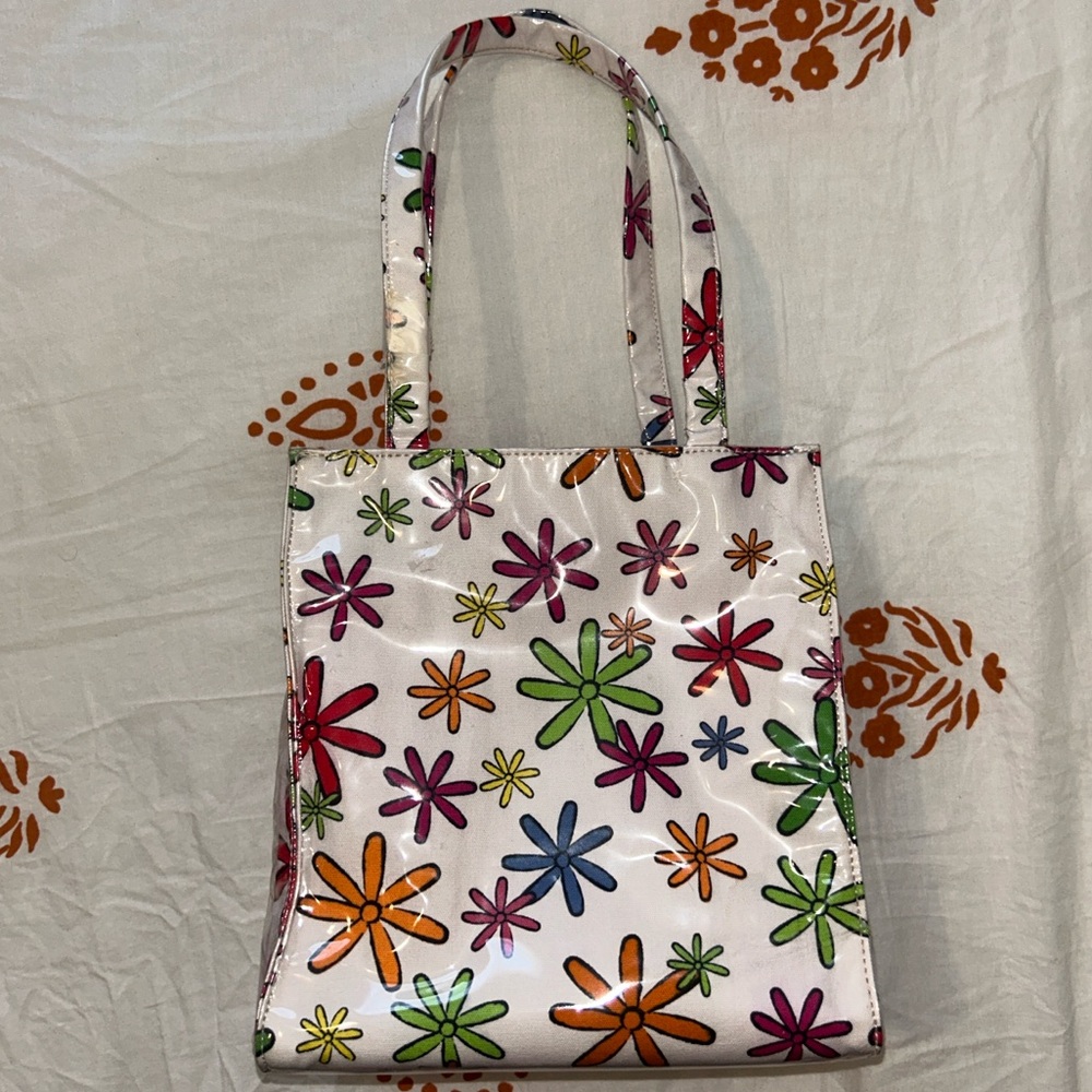 Y2K 2000s Floral Pattern Tote Bag with Multicolor Flowers